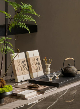 茶室氛围布置茶台茶具装饰品样板间展厅茶馆禅意软装搭配茶壶茶杯