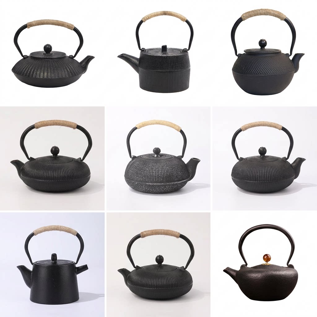 新中式茶室氛围布置摆件样板间茶空间茶柜茶具铸铁茶壶茶杯软装饰