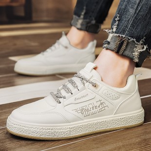 春天米色男鞋子学生走步鞋男土休闲鞋ydx修脚青少年韩式运动板鞋