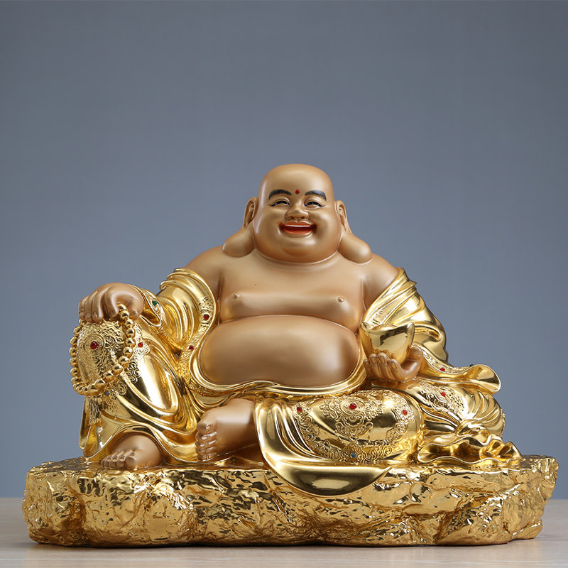 大肚弥勒佛菩萨佛像笑佛宽体纯铜