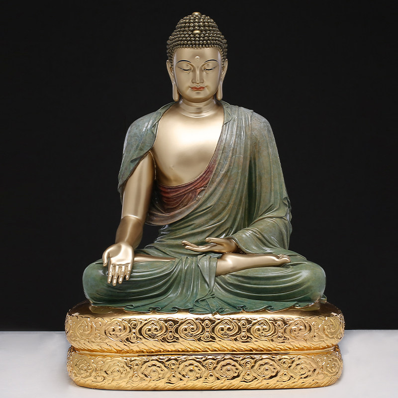 全铜高温着色贴金释迦牟尼佛成道佛过去药师七佛毗婆尸佛毗舍浮佛