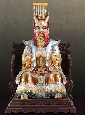 纯铜东海龙王神像珐琅掐丝镶宝