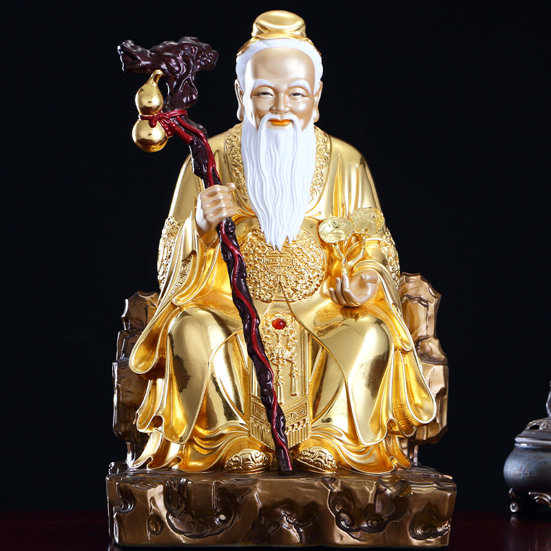 全铜手工贴金月老神像牵红线良缘月老星君佛像供月下老人喜神摆件