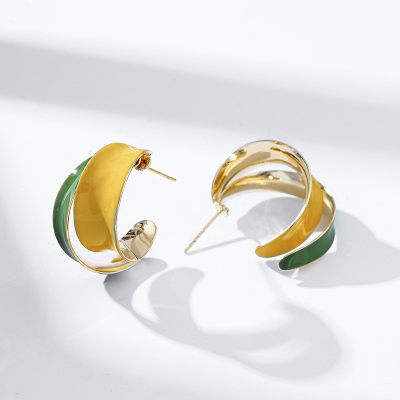 925银ins潮流小众耳钉女2025年新款韩国气质网红春夏耳环设计感