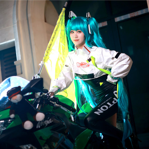 泡芙酱初音cos服miku初音赛车服角色扮演未来cosplay服