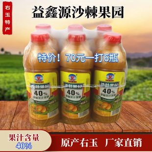山西右玉大同特产 益鑫源野生沙棘汁 瓶装原浆鲜果汁 吕梁野山坡