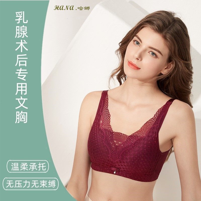 哈娜简约无钢圈纯棉上托蕾丝遮挡