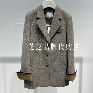 RL92601207原2699双皇冠专柜正品 外套 2025冬小狗印花丝巾毛呢西装