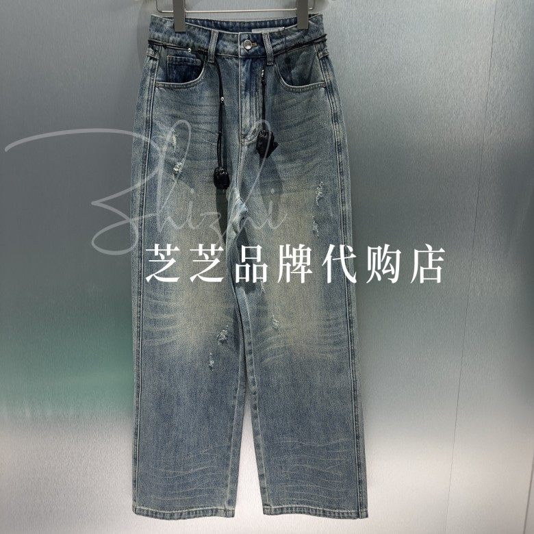 RL91302120原1399双皇冠专柜正品2025冬复古猫须磨破休闲牛仔裤