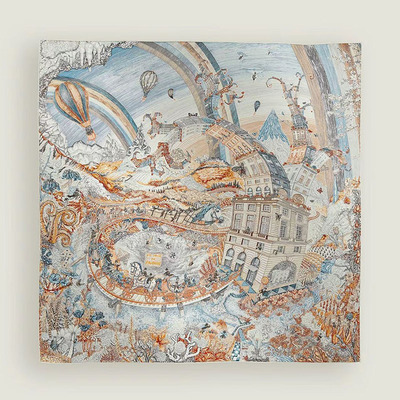 翱翔福宝之梦 新款H家原版丝巾纯真丝桑蚕女士大方巾送礼裱画围巾