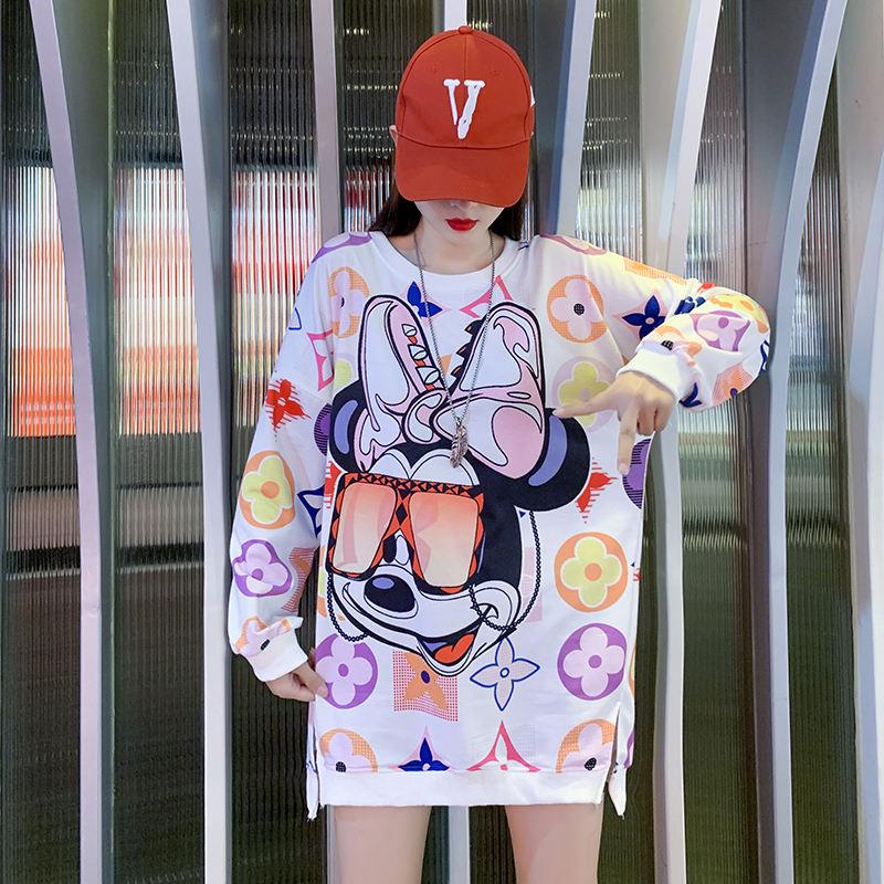 nlke内克秋季新款时尚港味印花卫衣女中长款百搭宽松圆领ins上衣|ruв категории Женская одежда, женской одежды - от Buy2taobao.com для оказания профессиональной услуги покупки агента Taobao