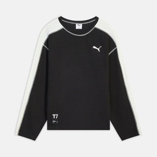 puma彪马男子上衣-T7 Waffle LS TEE运动休闲长袖T恤63743601