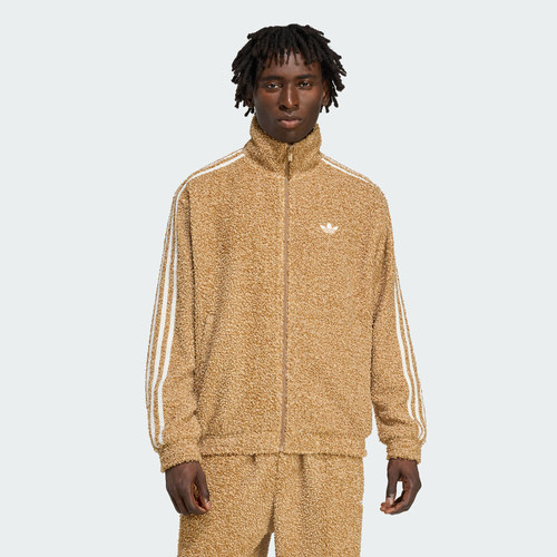 adidas阿迪达斯三叶草男子运动休闲针织毛绒立领夹克外套KS5274