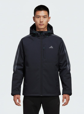 优购adidas阿迪达斯男子TH SOFTSHELL JK运动健身夹克外套KR2498
