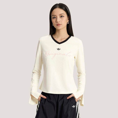 adidas阿迪达斯三叶草女子上衣上衣运动休闲针织长袖T恤KS2382