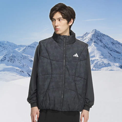 adidas阿迪达斯男子篮球运动训练保暖立领棉服背心马甲KC2754