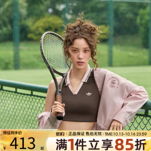 adidas阿迪达斯三叶草女子上衣条纹宽松运动休闲长袖衬衫KX6884
