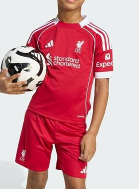 优购adidas阿迪达斯小童LFC H MINI运动休闲短袖套装JV6442