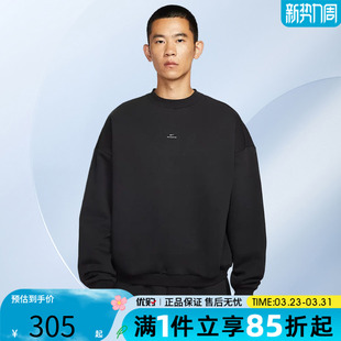 010 上衣IM5902 NIKE耐克男子圆领运动休闲宽松套头衫 黑色卫衣男士
