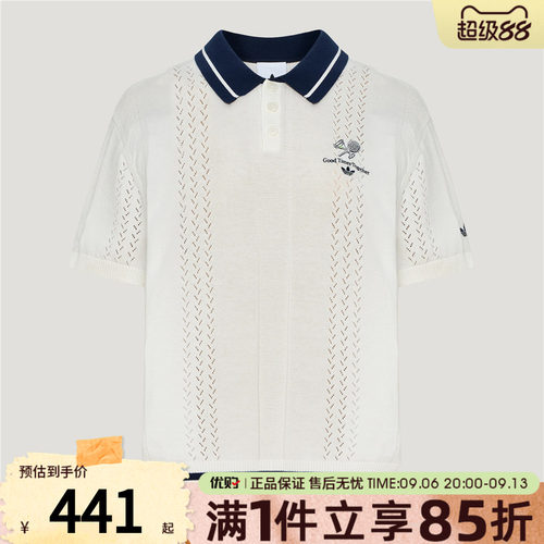 adidas阿迪达斯三叶草男女上衣翻领POLO衫运动休闲短袖T恤KW5680