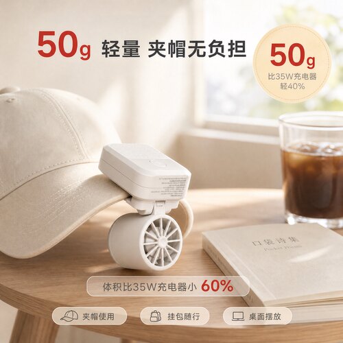 轻到没感觉｜夹帽迷你随身小风扇
