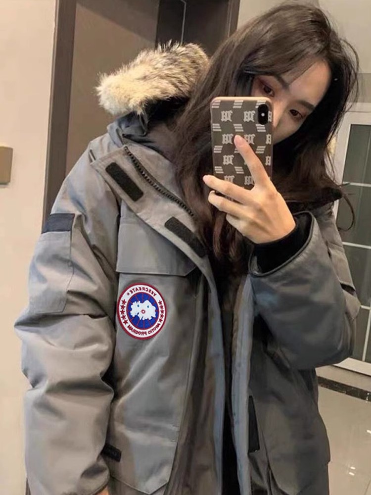 鹅绒羽绒服女2024新款冬工装中长款东北加厚派克服冲锋衣男学生装