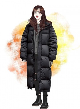 亮世秋同款羽绒服男女长款过膝加厚冬季2024年新款情侣宽松爆中戏