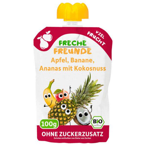 Freche Freunde婴幼儿进口德国有机苹果香蕉菠萝果蓉水果泥100g版