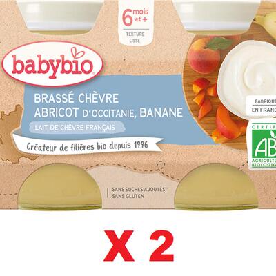 babybio - 法国有机山羊奶杏桃香蕉乳酪 (2 x 130g)