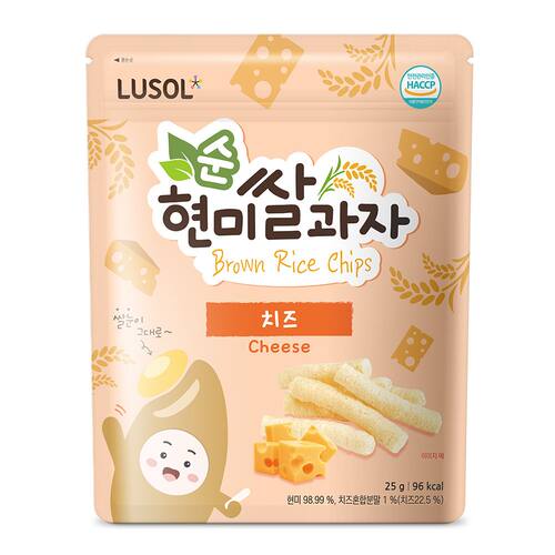 LUSOL 天然糙米片起司口味25克无糖无盐宝宝健康零食营养糙米饼干