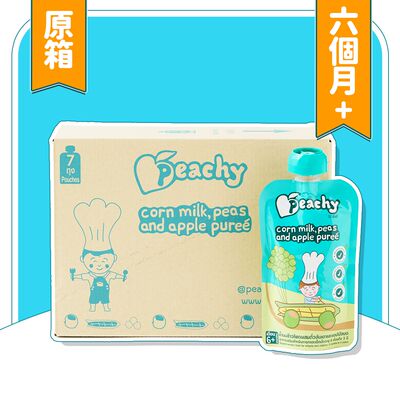 PEACHY 香港进口原箱7件优惠营养唧唧装粟米奶豌豆苹果果蓉泥110g