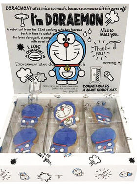 日本东京Enfant多啦A梦叮噹造型曲奇饼珍藏礼盒1盒6块