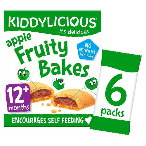 KIDDYLICIOUS苹果幼儿果味烘焙棒6包装12月+幼儿健康饼干零食磨牙
