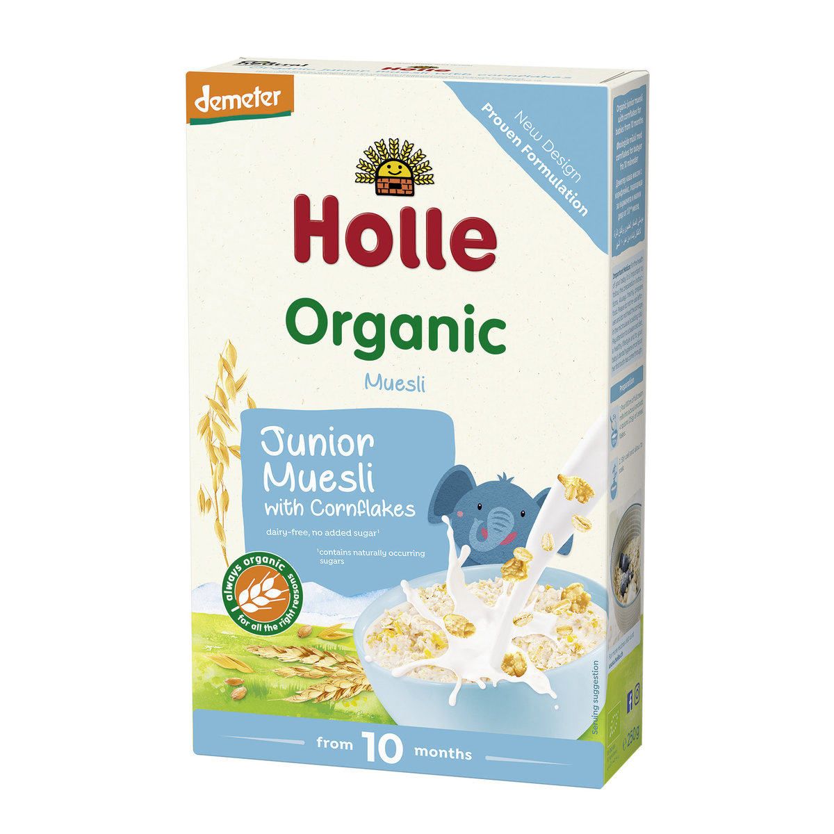 Holle有机粟米片什锦谷物250克家庭食物含燕麦玉米适合10个月宝宝