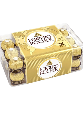 费列罗FERRERO金莎朱古力金莎巧克力T30-30粒盒375g