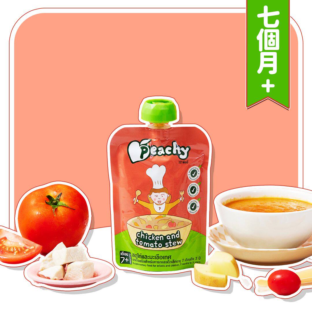 PEACHY 鸡肉和番茄炖菜果蓉泥唧唧装125g7月以上宝宝辅食营养进口
