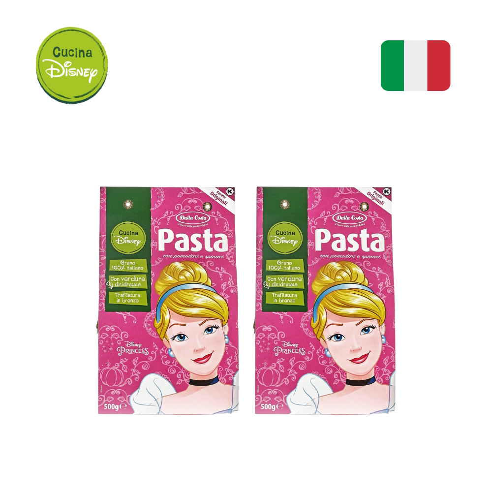 Dalla Costa 卡通意粉蕃茄菠菜500克迪士尼公主2件素食者喜爱卡通
