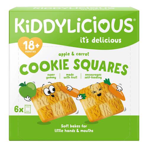 KIDDYLICIOUS苹果胡萝卜方块饼干6包装18个月+幼儿零食饼干进口版