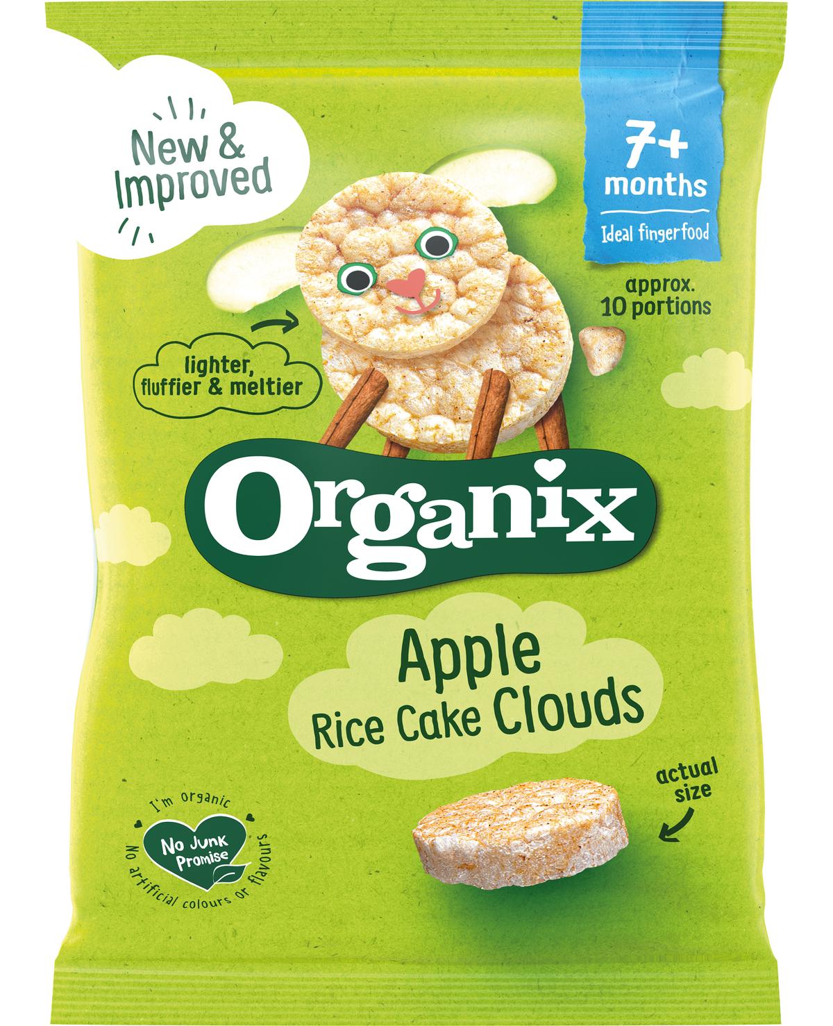 Organix 苹果米饼40克7个月+婴幼儿果味营养糙米饼干易吞零食进口