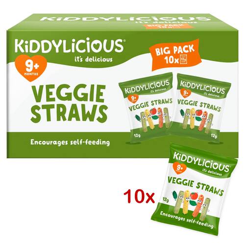 KIDDYLICIOUS蔬菜条婴儿小食特大10包装9个月+婴儿磨牙零食小零食