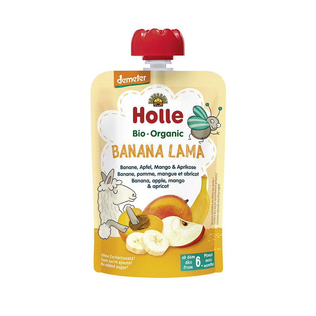 进口Holle有机唧唧装香蕉苹果芒果伴杏脯肉Banana Lama没有添加剂