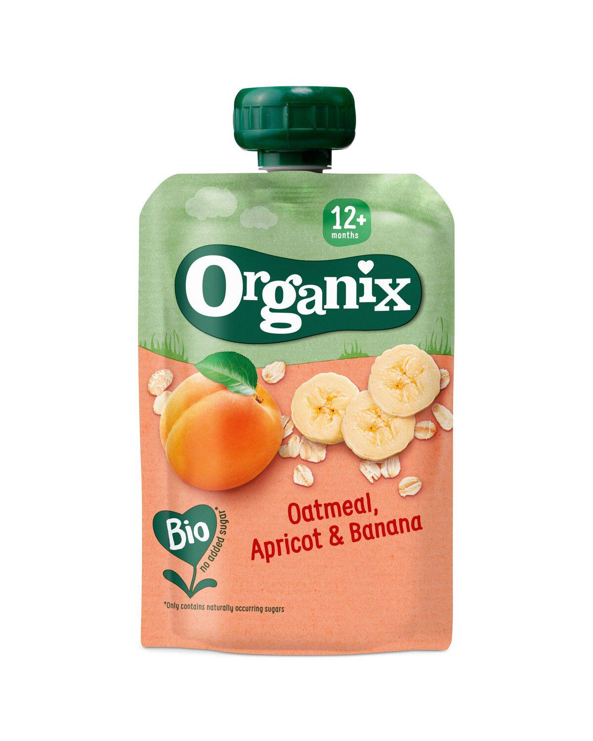 Organix 进口西班牙燕麦片杏子香蕉果蓉100g婴幼儿天然营养辅食版