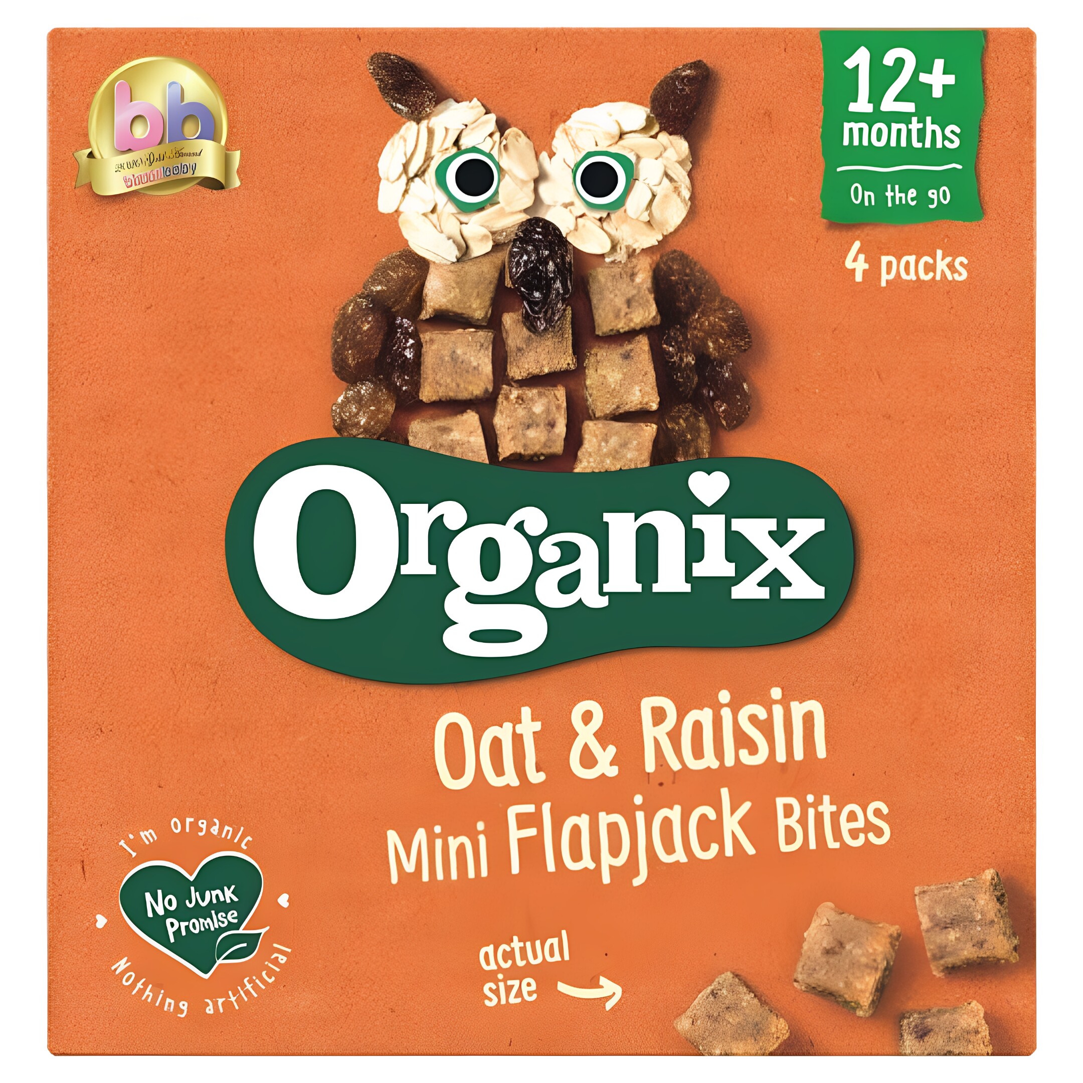 Organix 进口瑞士有机燕麦葡萄干迷你松饼4x20g松软可口12月+婴儿
