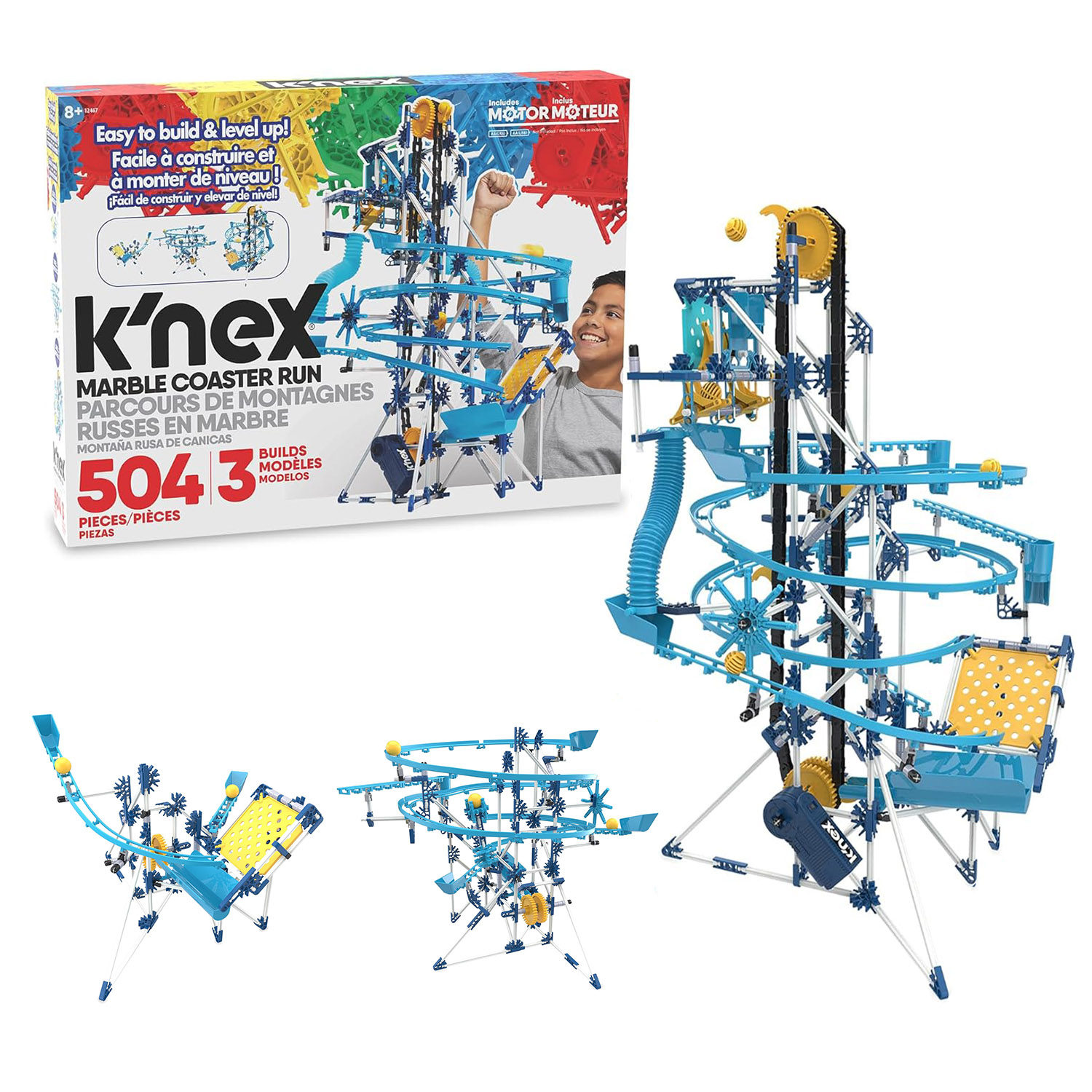 科乐思KNEX三向滚球大冒险 电动马达模型儿童拼插积木玩具礼物