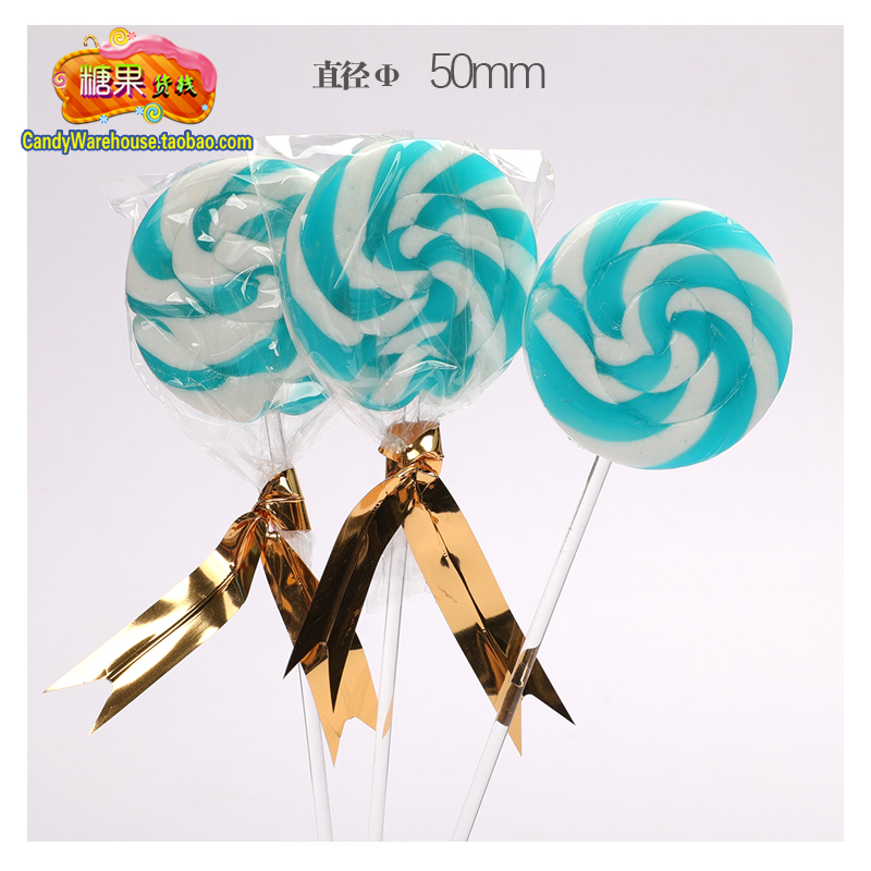 新款蛋糕装饰20克蓝色甜甜圈棒棒糖婚庆婚礼创意摆台糖果