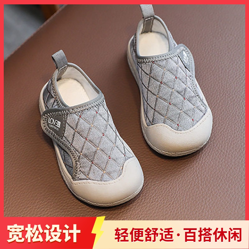 春秋胖脚肥脚儿童室内鞋小童幼儿园软底透气2-4岁3宝宝轻便布鞋子