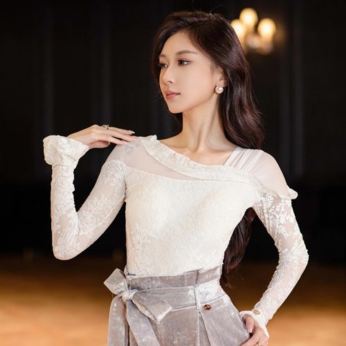 舞蹈服新品摩登舞舞蹈练功服交谊舞专业双人舞上衣国标舞高端M93