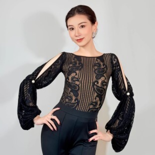 丹珍舞服摩登舞秋季新品交谊舞双人舞广场舞国标练功服上衣M614