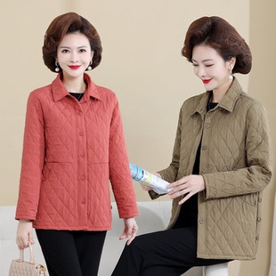 外套秋冬小棉袄 棉衣女装 2026年新款 中年妈妈夹棉夹克上衣服轻薄款