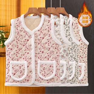 秋冬坎肩洋气妈妈装 保暖上衣马夹中老年妈妈马甲女加绒加厚背心